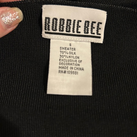 NWT Elegant Black Halter Top with Embroidered And Stone Detail SzS - Picture 6 of 8